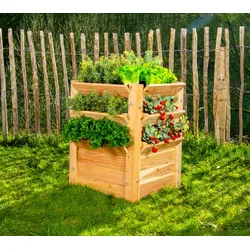 Westmann Premium L | Lärchenholz Hochbeet und Kräuterbeet | 66x73 cm | Größe - Natur