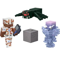 Minecraft Tricky Trials Set mit 3 Action-Figuren, 2 Zubehörteilen, Farbwechsel-Funktion & DLC-Code
