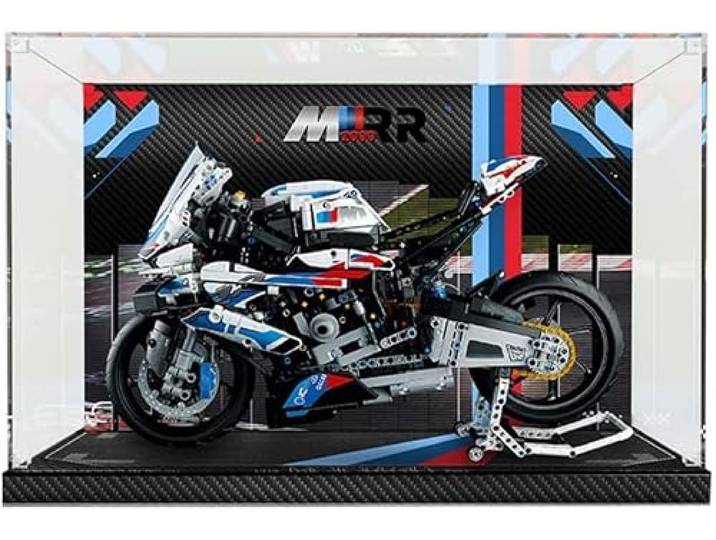 JOMIOD Acryl Schaukasten Vitrine für LGO 42130 M 1000 RR Motorrad, Staubdichte Vitrine Transparent Acryl Vitrine Schaukasten Kompatibel Lgo 42130 Modell - Ohne Modell Kit