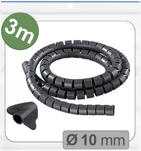 Quadrios 25CA736 25CA736 Kabelschlauch 10mm (max) Schwarz 3m