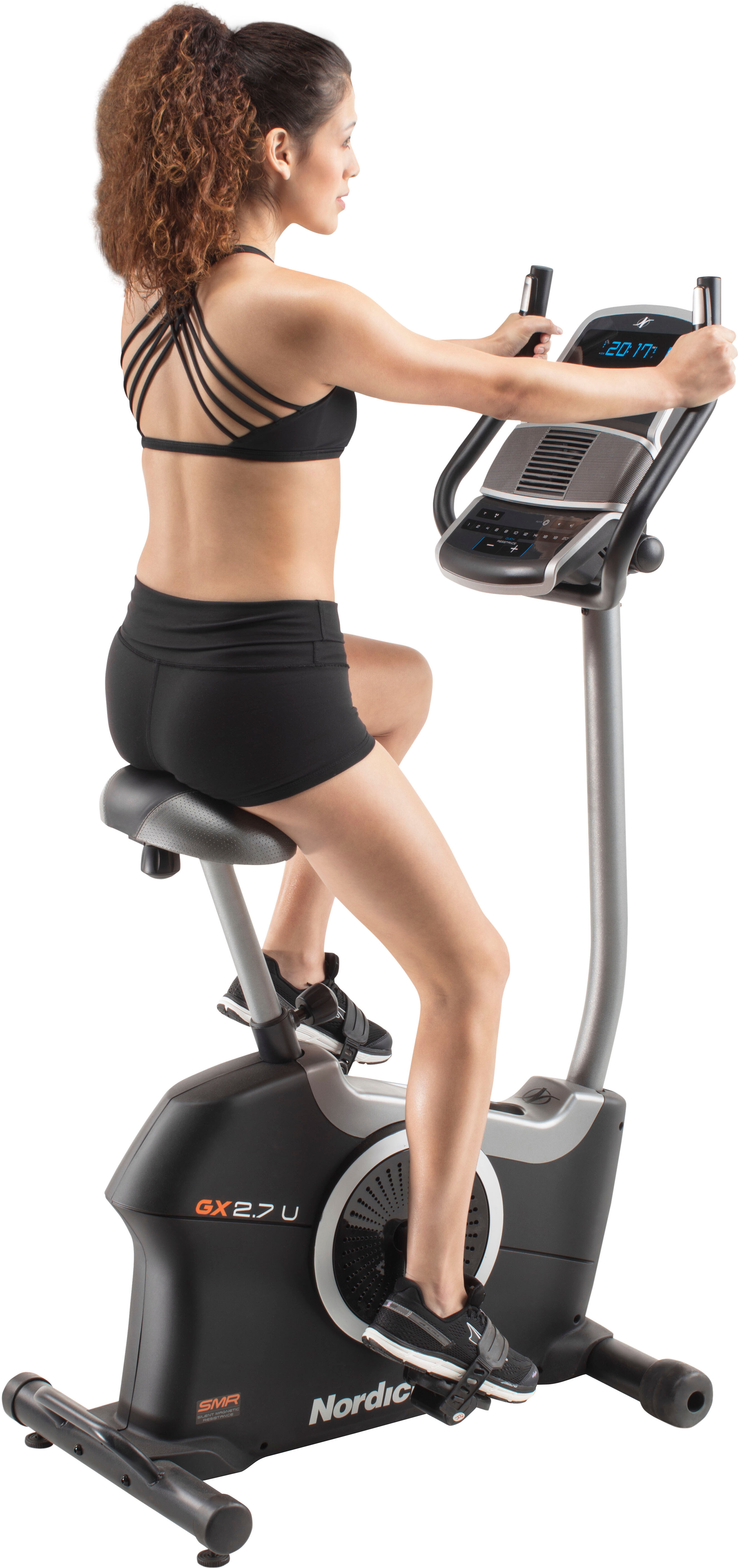 Heimtrainer NORDICTRACK "GX 2.7 U", schwarz, Heimtrainer, ohne Unterlegmatte, Heimtrainer, 125 kg max. Benutzergewicht, Fahrrad, 20 Widerstandsstufen, B:53cm H:148cm L:89cm