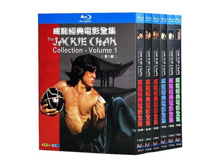 Collection de films Jackie Chan en Blu-ray Ultra HD, 74 films, coffret bilingue en mandarin et cantonais, DVD