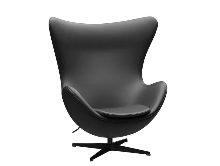 Fritz Hansen - Egg Chair, schwarz / Essential Leder schwarz