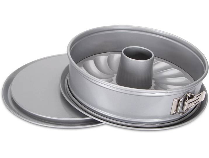 Backform STÄDTER mit Flach.- und Rohrboden , silber (silberfarben), Ø:28cm, Küchenformen, Backform