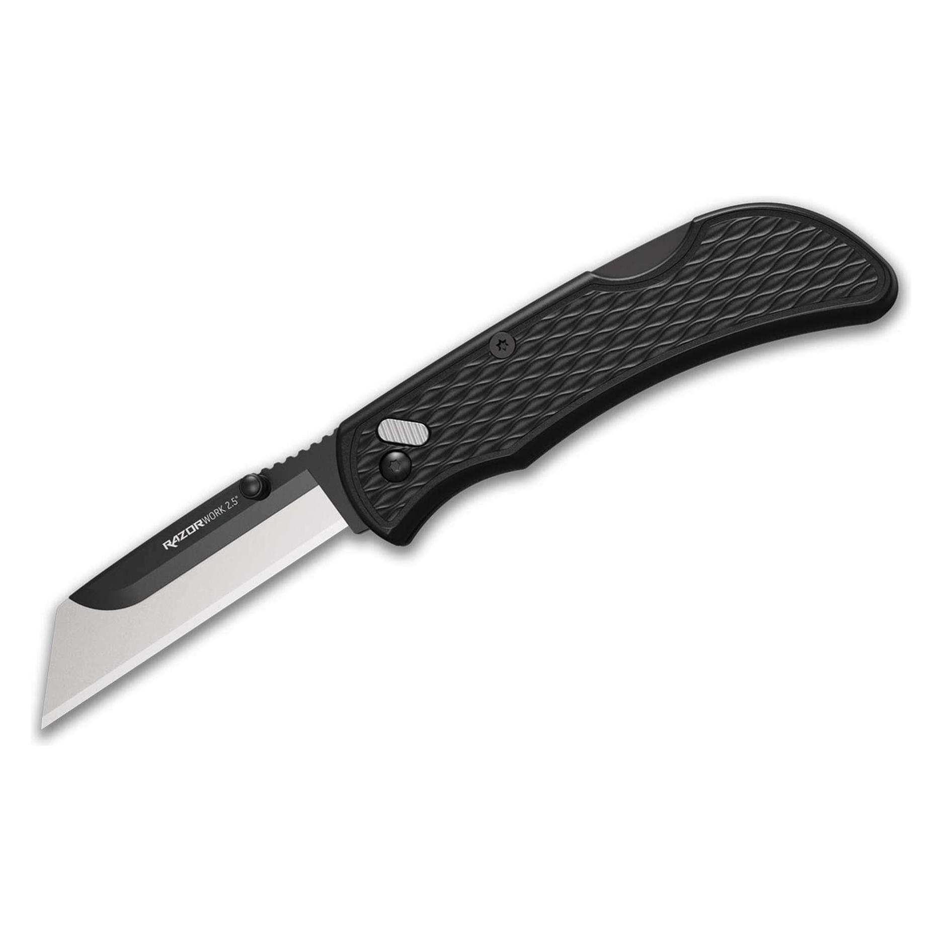 Outdoor Edge RazorWork 250 Schwarzes Blistermesser (6.40 cm) (01OE122)