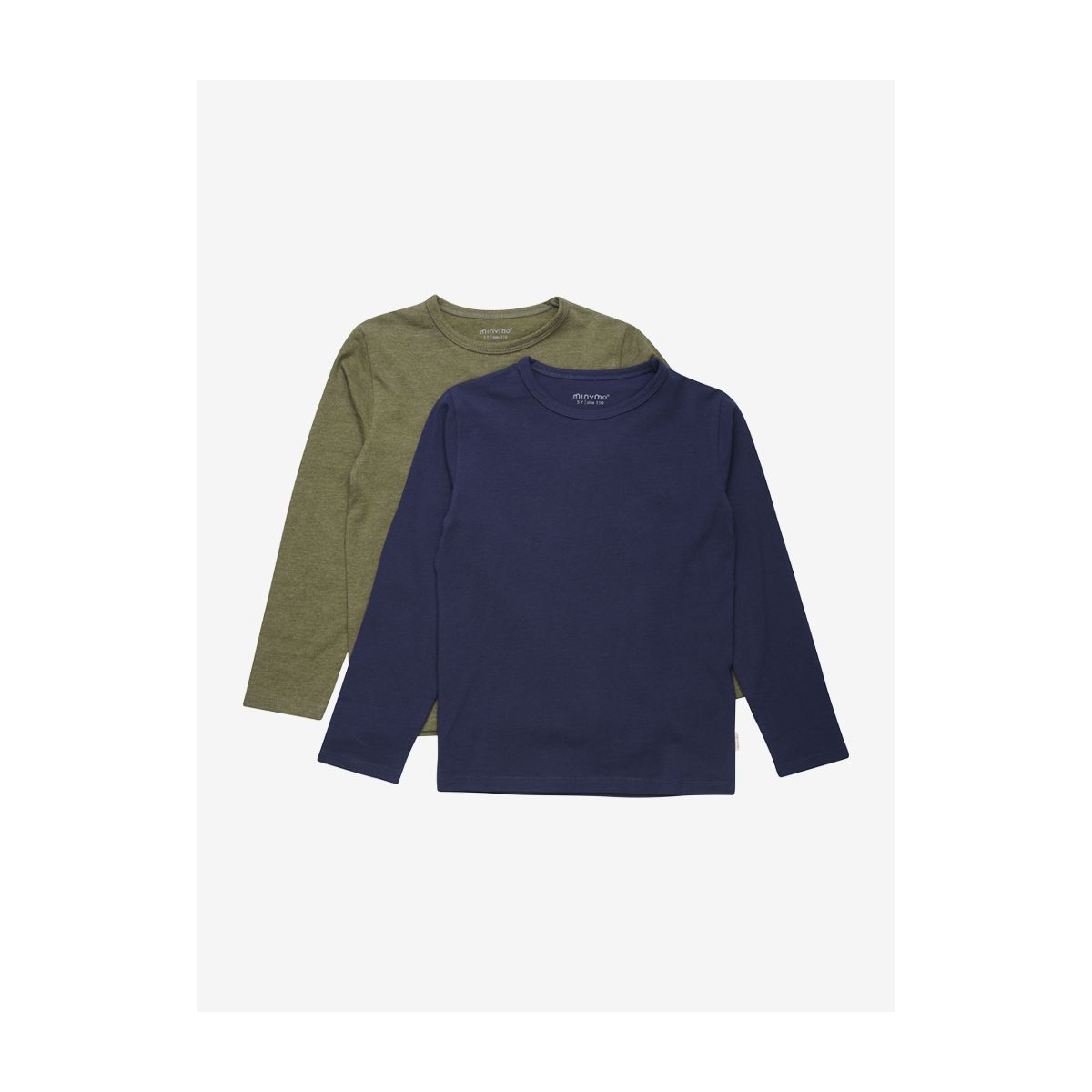 Minymo Basic 34 -t-shirt LS (2-pack) dark olive (954) 110 3934-954-110