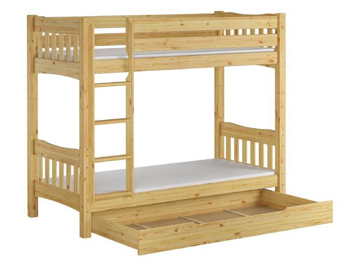 Etagenbett Kiefer 90 x 200 cm für Erwachsene Kiefer Massiv