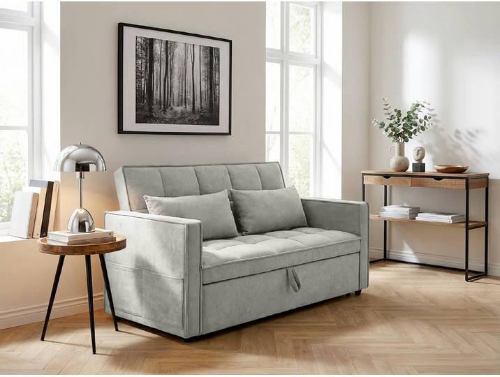 OTTO home Schlafsofa STEFFO, 159 cm, 2-Sitzer, mit verstellbarer Rückenlehne, Klappmechanismus, Feinstruktur-Bezug, natürliche Farben