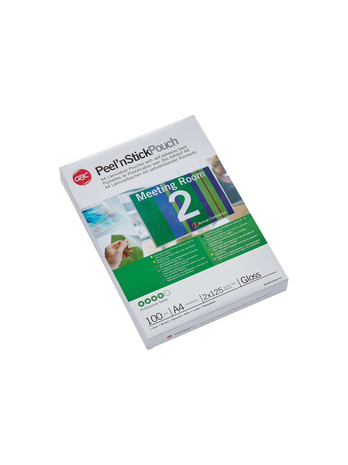 GBC Peel'n Stick - 100-pack - glossy white - A4 - lamination pouches