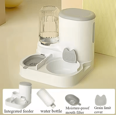 Inspire Curations AquaFeast 2 in 1 Automatic Pet Feeder & Water Dispenser Bowl package A