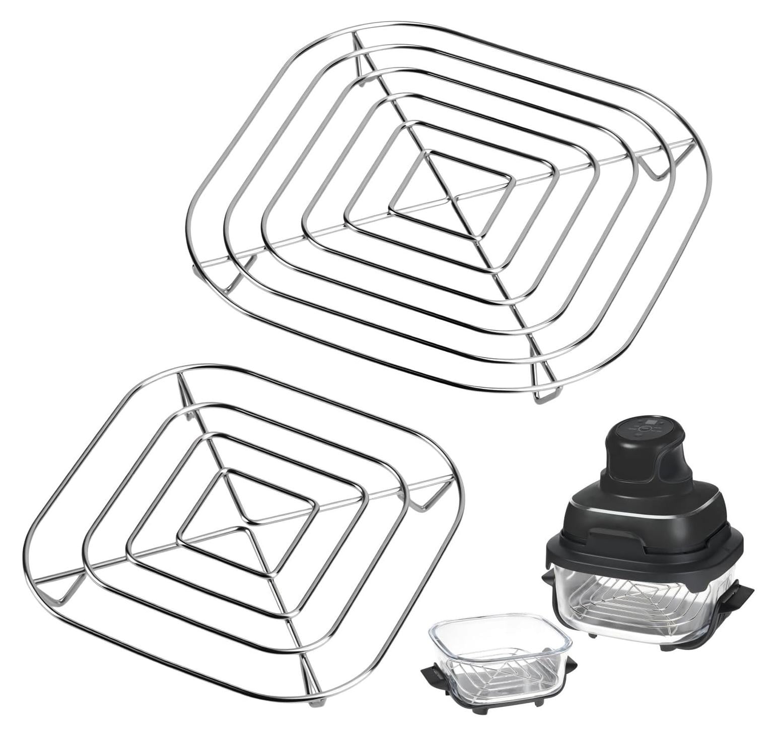 Dripio Accessoires voor heteluchtfriteuse 2-delige set met roestvrijstalen grillrooster 20x20 cm