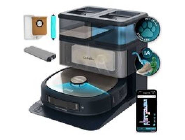 Aspirateur Robot Laveur - CECOTEC Conga Z100 - 20 000 Pa - Noir / Inox