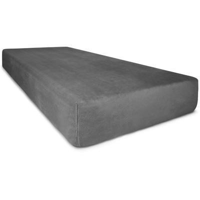 Spannbettlaken ASPERO "Flanell-Spannbettlaken PERPIGNAN", grau (anthrazit), B:100cm, Bettlaken, Spannbettlaken