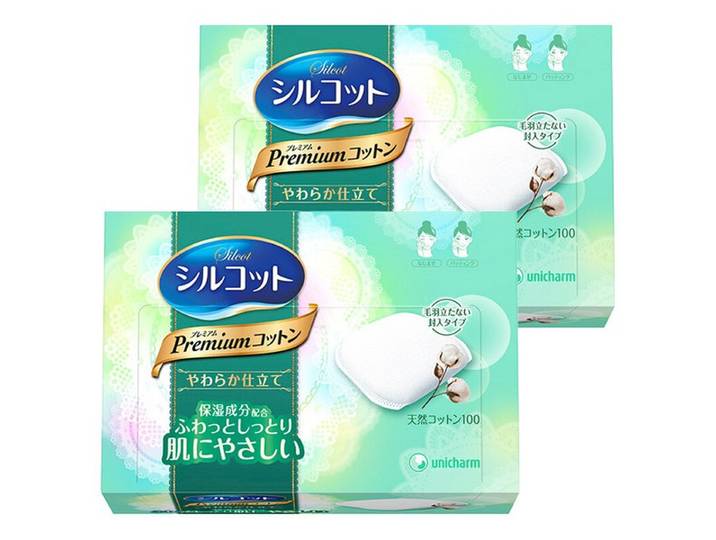 Unicharm Silcot Premium Coton doux démaquillant - 66 pièces