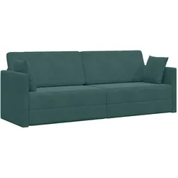 vidaXL Boden Schlafsofa 2-in-1 Dunkelgrün 213x144x60 cm Samt