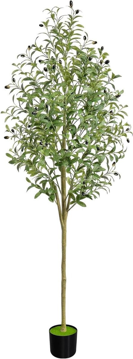 Kunstolijfboom met olijven en bladeren - Groen - Hoogte: 180 cm
