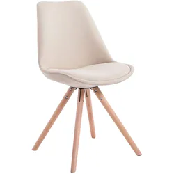 CLP Besucherstuhl Toulouse Stoff Natura Rund   Farbe: creme, Gestell Farbe: natur