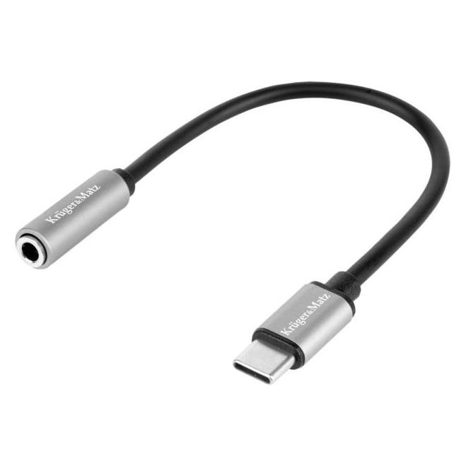 Krüger&Matz Adapter USB Kruger&Matz USB-C - Jack 3.5mm Srebrny (Kruger Matz) (Kruger Matz)