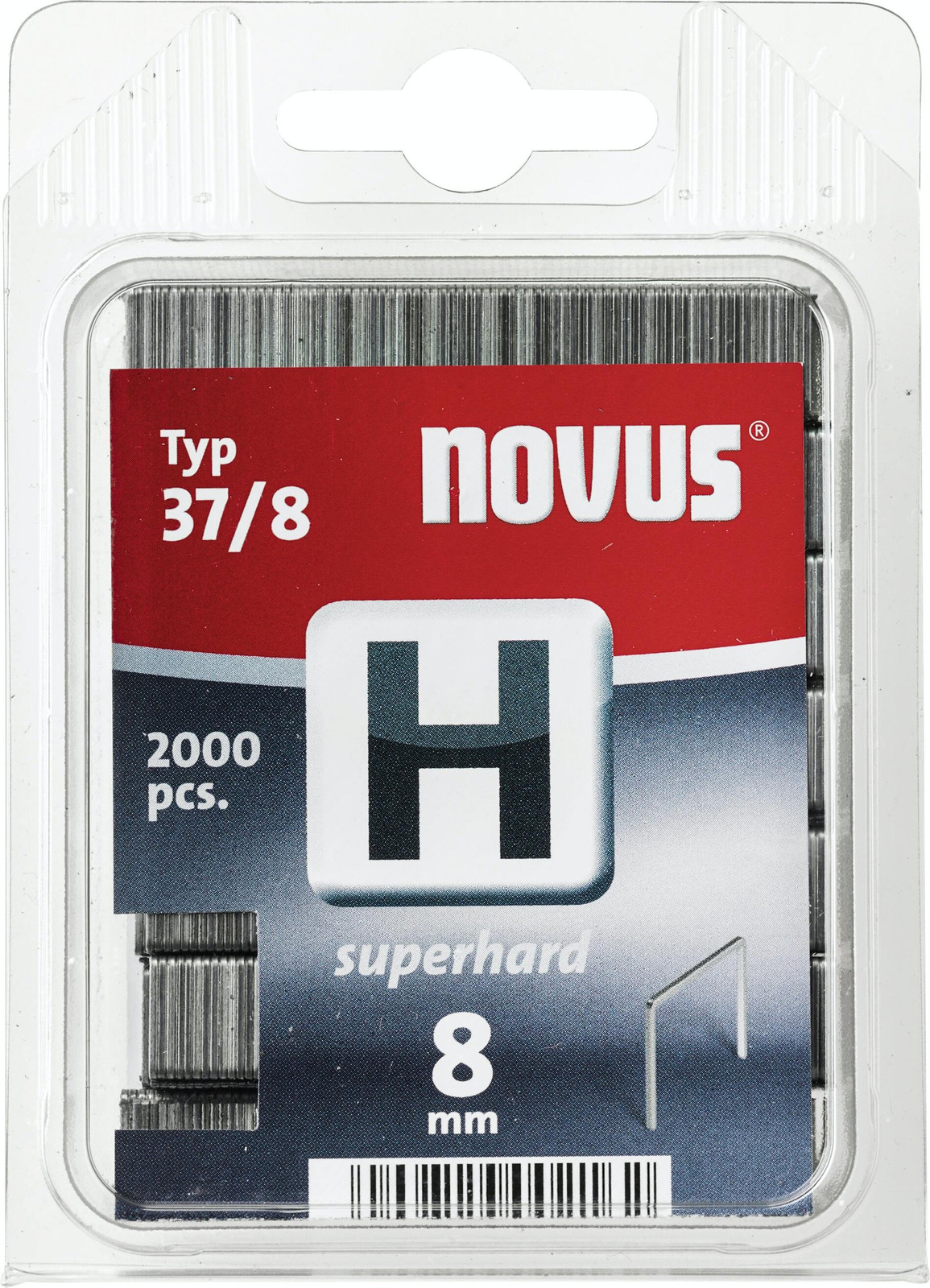 Novus H Typ 37/8 Superhard Nietmachine met Klemset en 2000 Nietjes in Roestvrij Staal