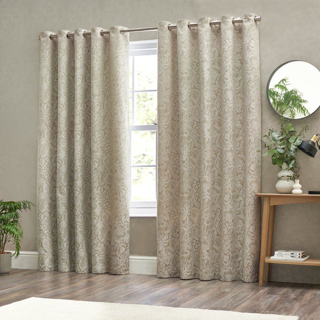 Wylder Bali Room Darkening Curtain Beige 117 W x 137 D cm