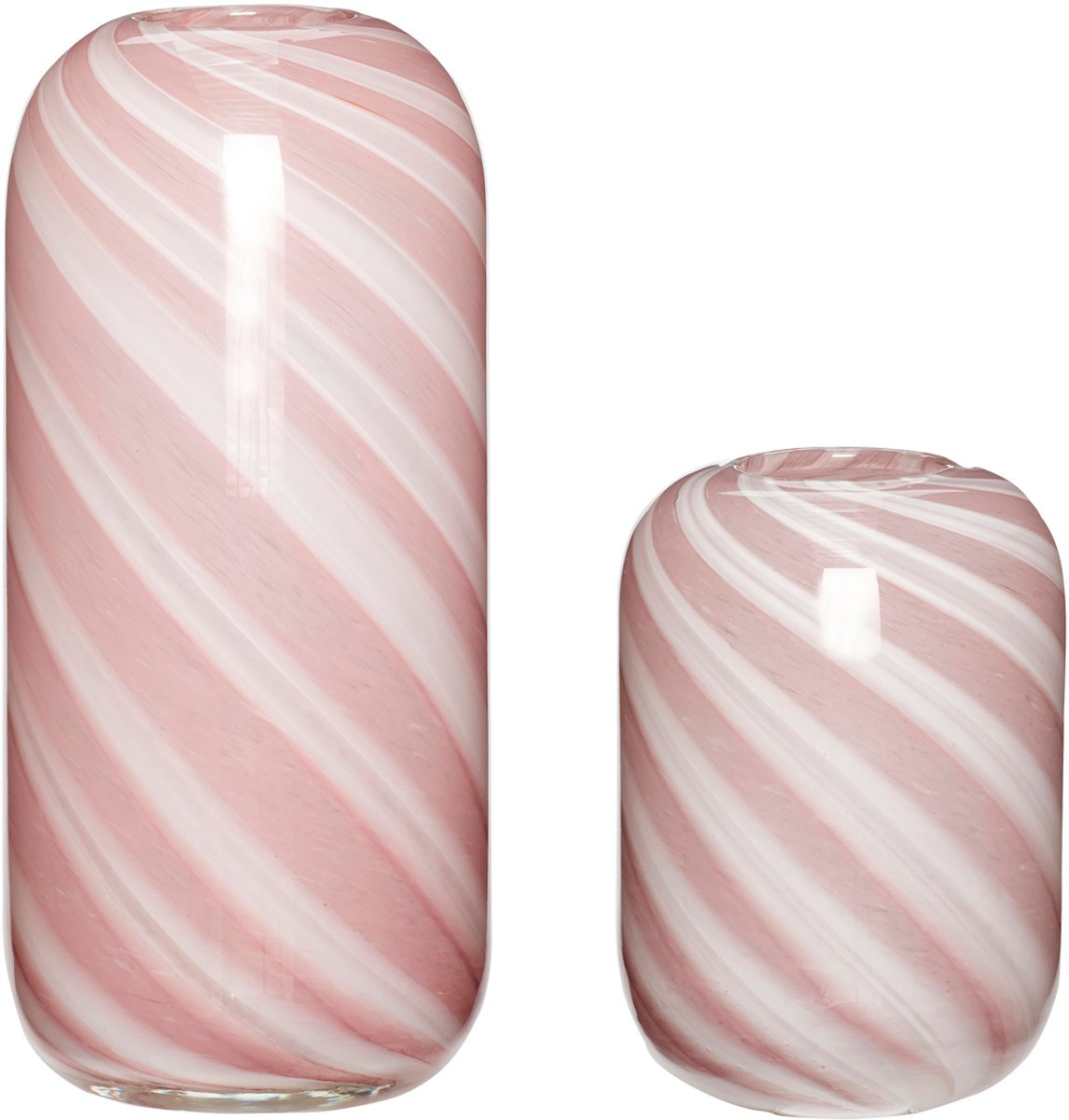 Hübsch Interior Vaas Candy Roze Set van 2