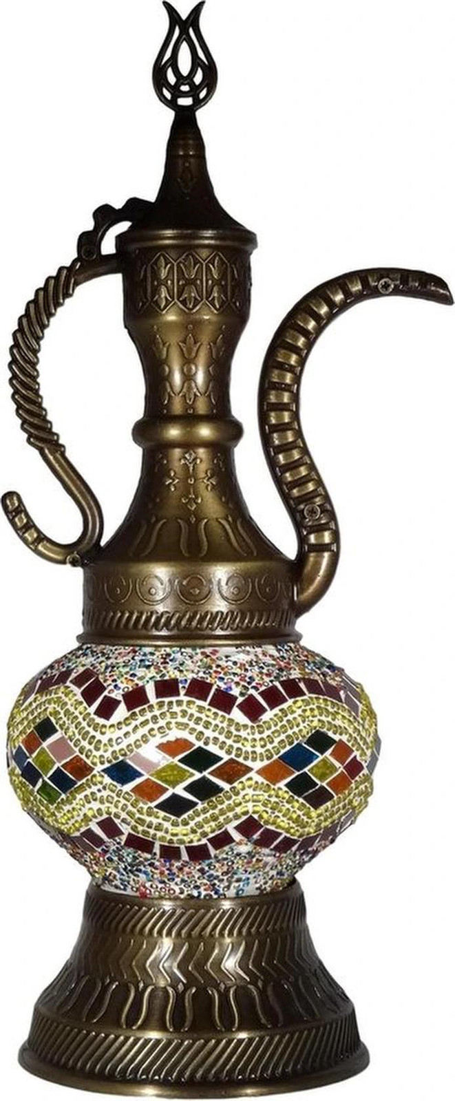 Halay Oosterse mozaïek tafellamp Turkse ibrik, diameter: 13 cm