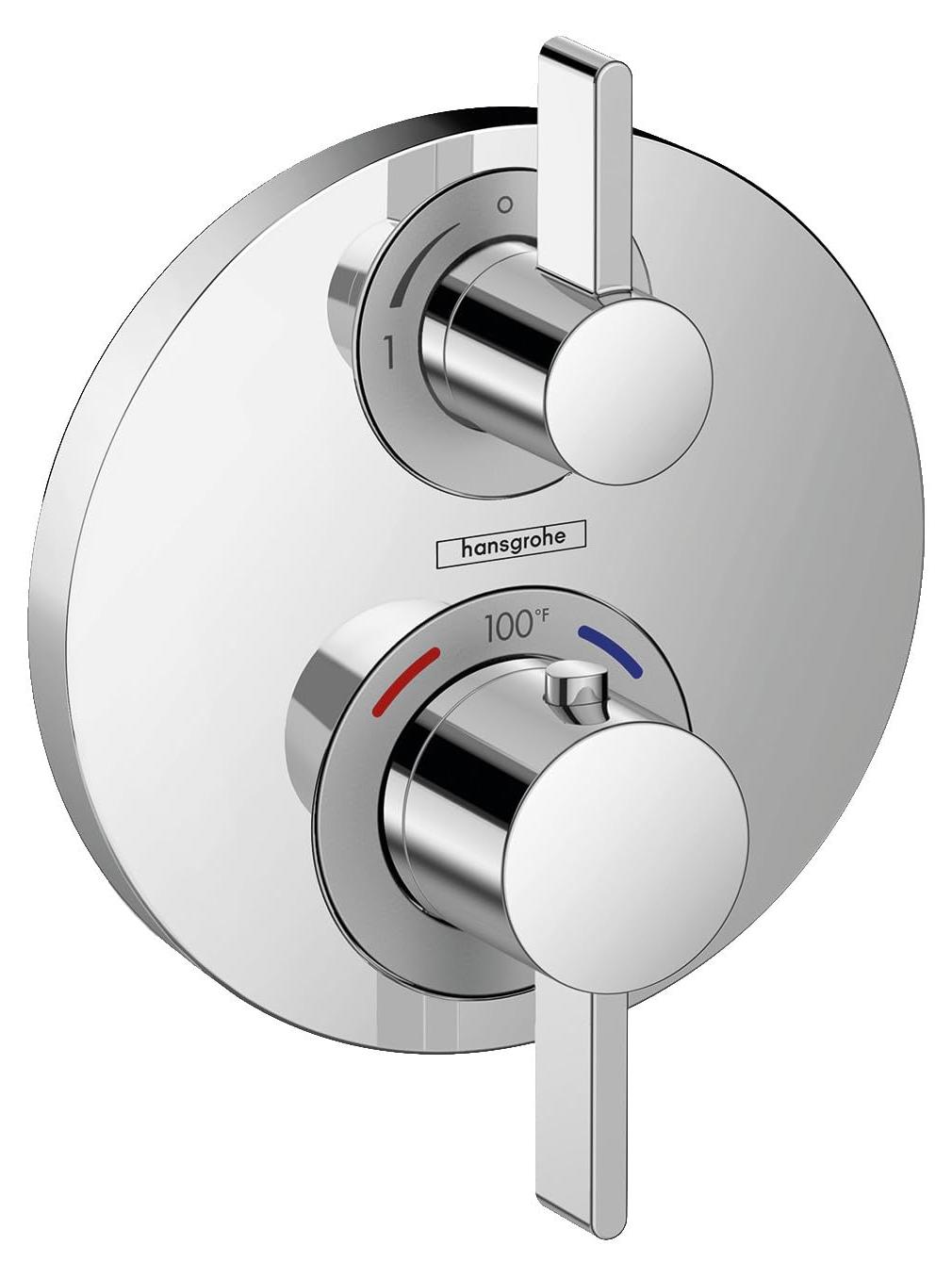 Dusch-Druckausgleichs-Trim, Chrom, rund, 2 Griffe