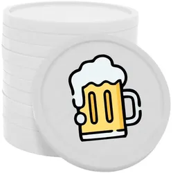 CombiCraft Kunststoff Wertmarken mit Bierkrug-Aufdruck in Weiß 29 mm Durchmesser - 100 Stück pro Packung