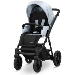 Kunert, Kinderwagen, IVENTO 2in1 Öko-Leder Kinderwagen in Blau mit Babywanne und Sportsitz