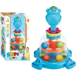Nilpferd-Kreisel mit Kugeln für Babys, Blau