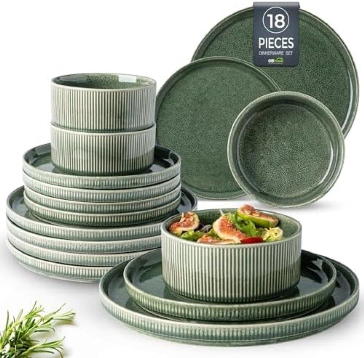 PromoHome 18-delige servies set van steengoed voor 6 personen