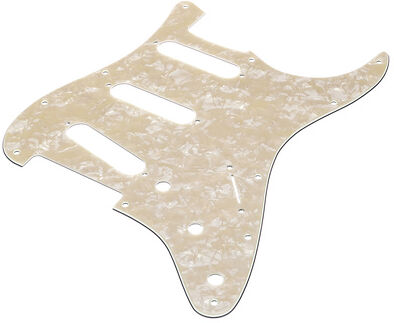 Fender 11-Hole Strat SSS Pickguard AW Aged White Moto