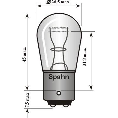 SPAHN GLÜHLAMPEN Glühlampe, Park-/Positionsleuchte P21/5W (2 Stk.) bl2014