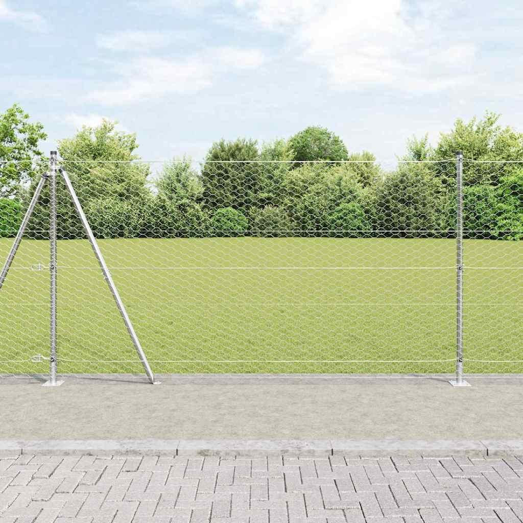Maison Exclusive Schuttingpaal Zilverkleurig Staal 50 x 1,2 meter