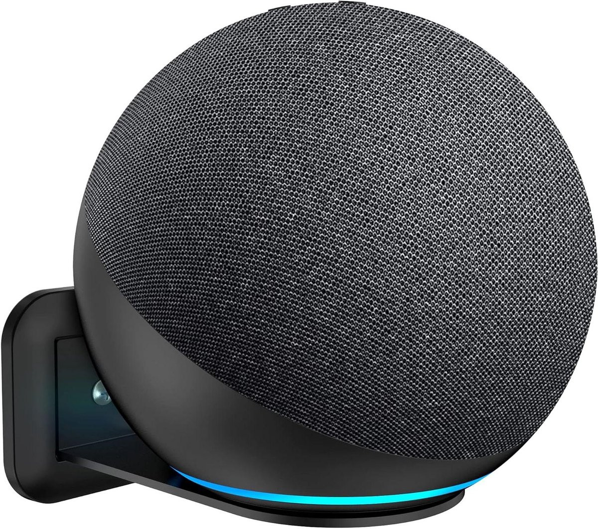 Zwarte Wandhouder Speaker met Kabelmanagement van Metaal - Hoogte: 14 cm