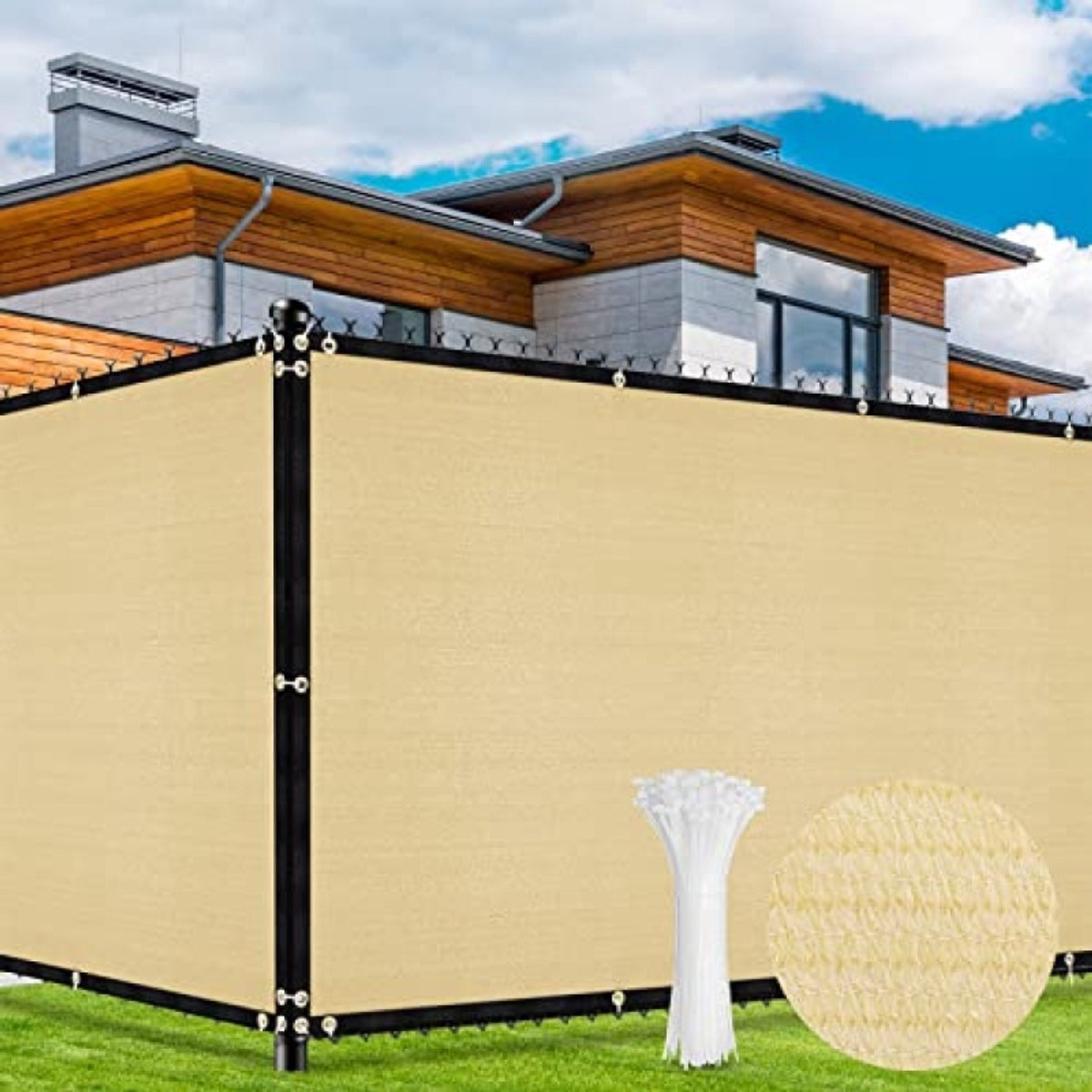 Privacy Hekwerk Zand, Windscherm en Inkijkbescherming, 1,8 x 10 m