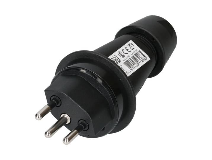 Max Hauri Stecker Typ 13 3-polig schwarz Ip55