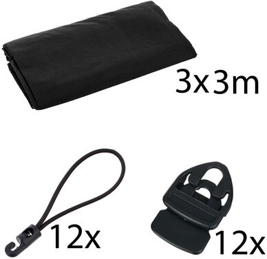 Stageworx Deco Curtain BK 3x3m Bundle Schwarz