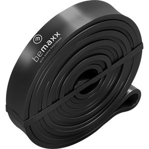 bemaxx Fitnessband Pull-Up, leicht, 1 m x 2,2 cm, bis 24 kg Widerstand, schwarz, Loop aus Latex, Klimmzughilfe