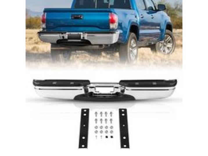 VEVOR Heckstoßstange, Kompatibel mit 1999-2007-Ford F250/Ford F350 Super Duty, Chromstahl-Heckstoßstange, Montage-Ersatz-Heckstoßstange mit Kennzeichenbeleuchtung und Trittbrett, für FO1101141