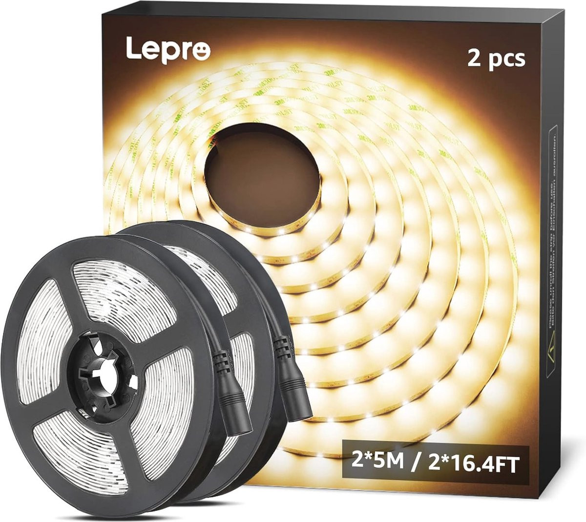 5M Warm Wit LED-Strookset - Flexibele Zelfklevende COB LED-Lichtstrip voor Binnen en Buiten Decoratie