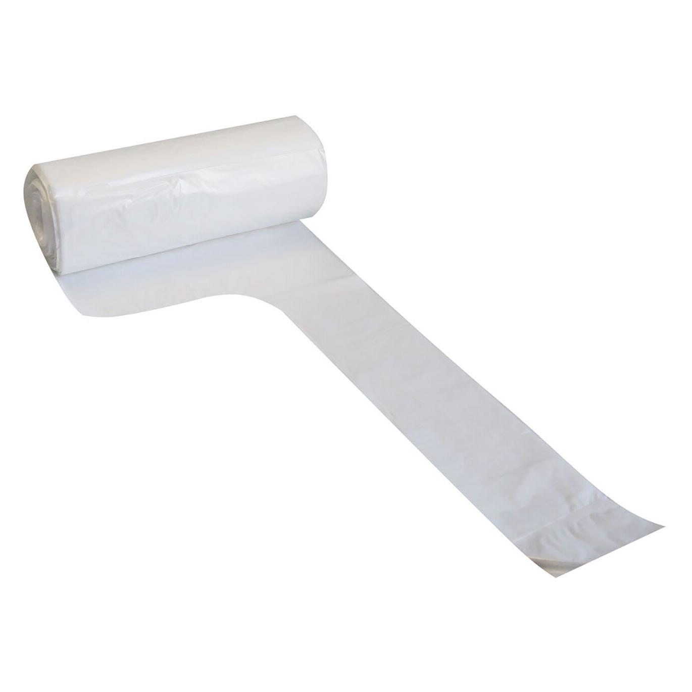 franz mensch Müllbeutel mit Griff, 50l, transparent, 15my, 60x72cm, HDPE, 20 Stück/Rolle (20x, 50 l) (32994)