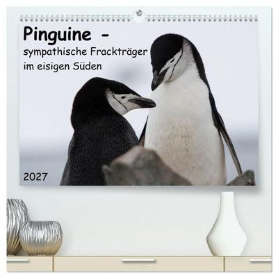 Pinguine - sympathische Frackträger im eisigen Süden (hochwertiger Premium Wandkalender 2027 DIN A2 quer), Kunstdruck in Hochglanz