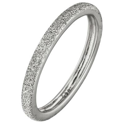 Fingerring JOBO Gr. 64, silber (silber 925), Fingerringe, Damen, 64, Silber 925 (Sterlingsilber), Fingerring, 925 Silber mit Struktur