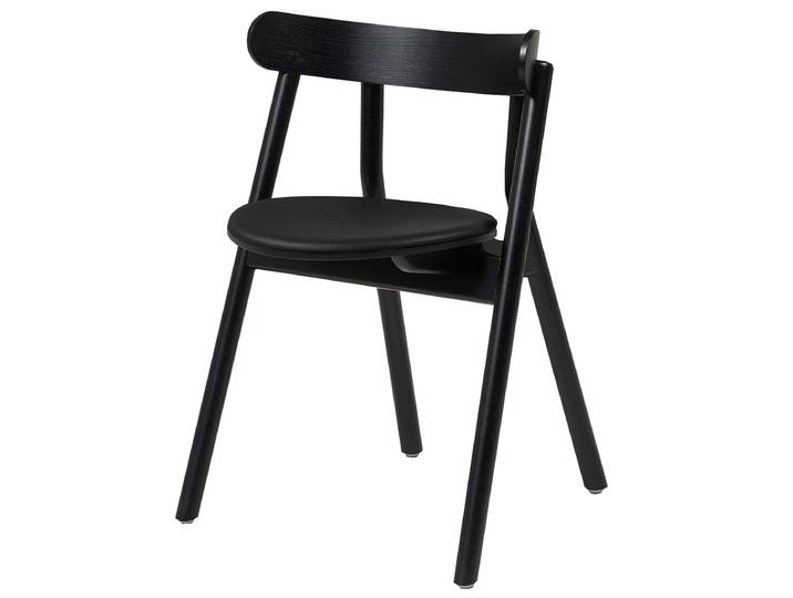 Northern Oaki Stuhl Ledersitz Schwarz Eiche