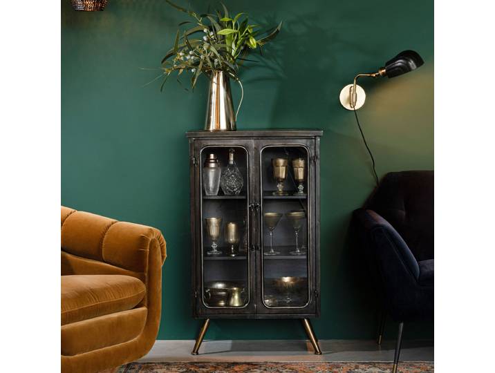 Dutchbone Opbergkast Denza Vintage Finish, 100 x 60cm - Zwart