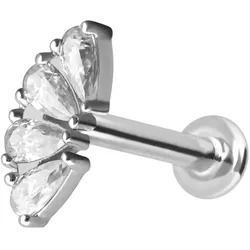 14 Karat Gold Labret mit Innengewinde MOISSANIT-BOGEN