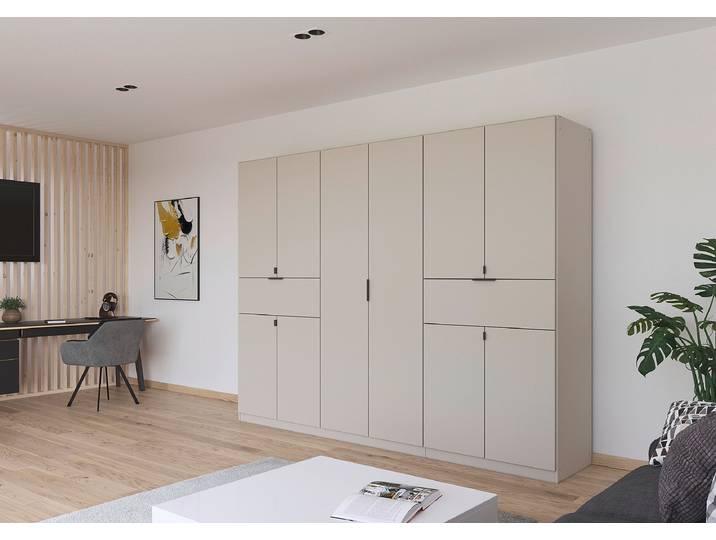 home24 Draaideurkast Ticao met softclose 271cm beige/kasjmier