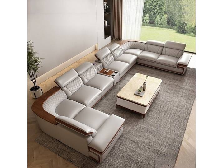Canapés modernes en cuir véritable salon inclinable appartement canapés de cinéma élégant droit Muebles Para El Hogar meubles de maison