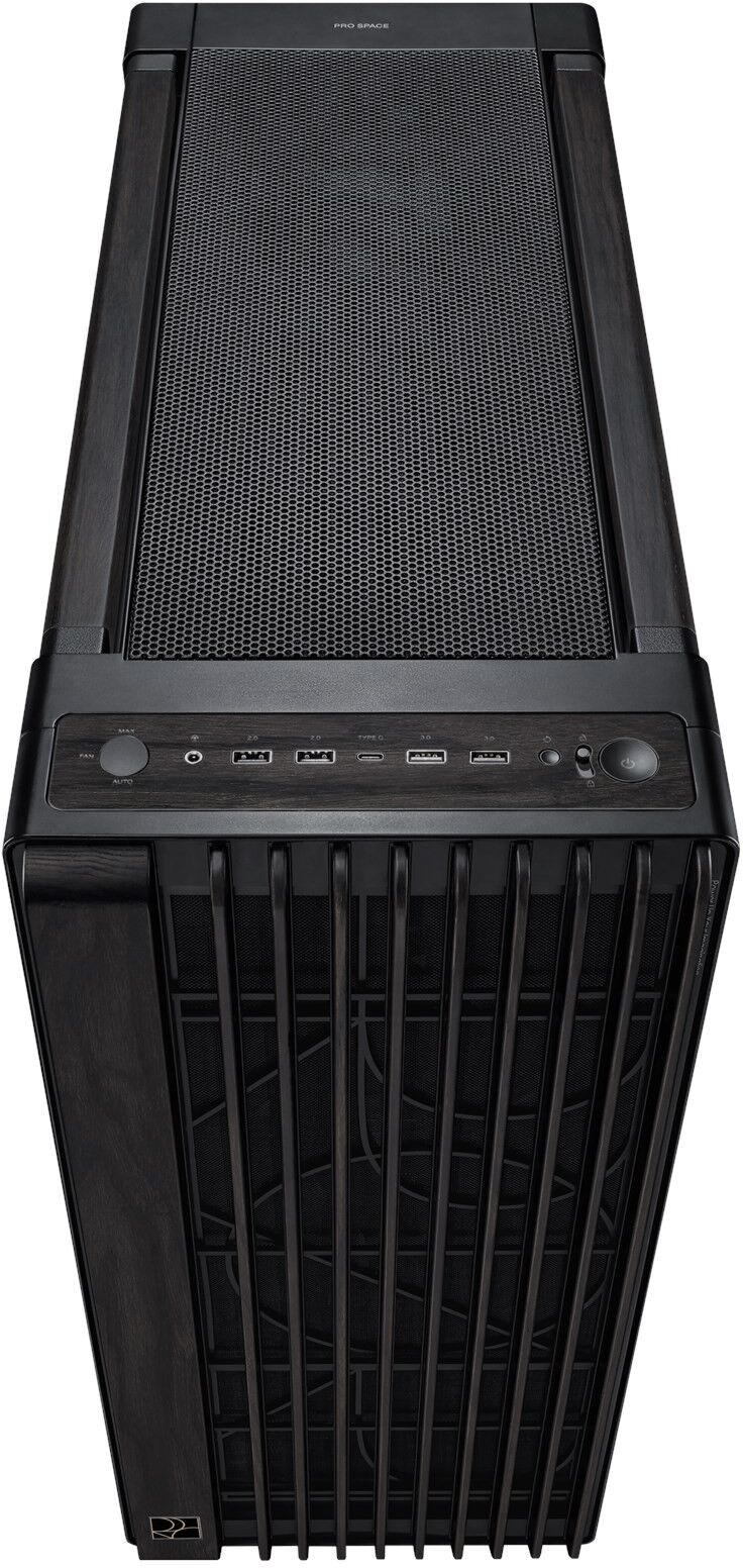 Asus ProArt PA602 Wood Edition Mid Tower PC Case - Black, Metal Panel